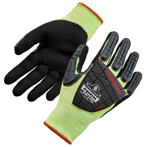 Ergodyne ProFlex® Coated Gloves Large Black/High Vis Lime Abrasion 4, Cut A4, Impact 1, Puncture 3