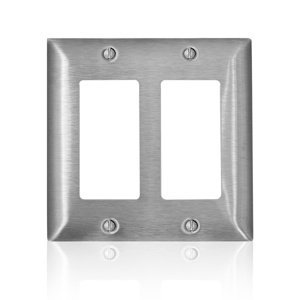 Leviton Standard Decorator Wallplates 2 Gang Stainless Steel 302 Stainless Steel Device