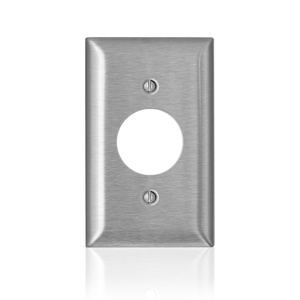 Leviton Standard Round Hole Wallplates 1 Gang 1.406 in Stainless Steel 302 Stainless Steel Device