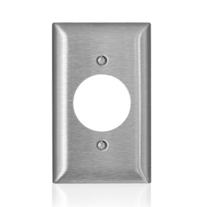 Leviton Standard Round Hole Wallplates 1 Gang 1.60 in Stainless Steel 302 Stainless Steel Device