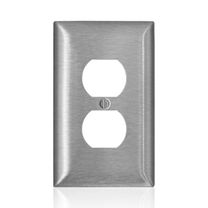 Leviton Midsized Duplex Wallplates 1 Gang Stainless Steel 302 Stainless Steel Device