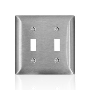 Leviton Standard Toggle Wallplates 2 Gang Stainless Steel 302 Stainless Steel Device