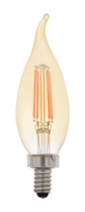 Sylvania B10 LED Lamps 4 W Candelabra (E12) 2175 K Dimmable 80 CRI 360 lm Amber