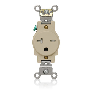 Leviton T5461 Series Single Receptacles 20 A 250 V 2P3W 6-20R Industrial Tamper-resistant Ivory