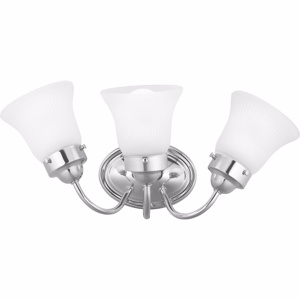 Progress Lighting Economy Fluted Glass Series Traditional/Classic Decorative Wall Fixtures Incandescent Chrome