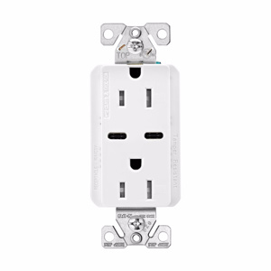 Eaton Wiring Devices USB Receptacle Combination Devices 15 A 125 VAC 2 USB/Receptacle