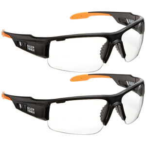 Klein Tools Semi-frame Wide Lens <em class="search-results-highlight">Safety Glasses</em> Anti-fog, Anti-scratch Clear 2 Per Pack Black/Orange