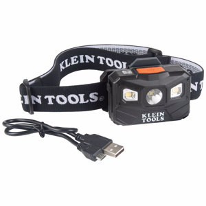 Klein Tools Rechargeable Auto-off Headlamps Spot/High: 200, Flood/Low: 100