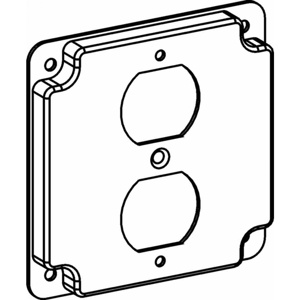 Orbit Industries 4 Square Box Industrial Covers Duplex Receptacle 1/2 in Raised