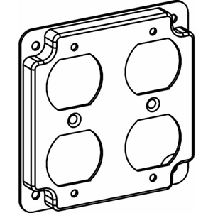Orbit Industries 4 Square Box Industrial Covers 2 Duplex Receptacle 1/2 in Raised