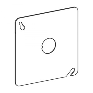 Orbit Industries 4 Square Box Industrial Covers Knockout 1/2 in Flat