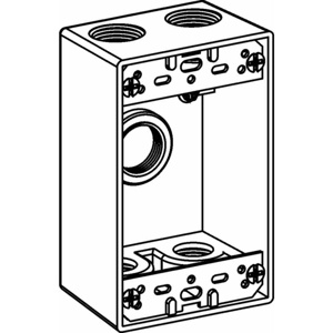 Orbit Industries Weatherproof Outlet Boxes 1 Gang 2 in Metallic 1/2 in 5 Hub
