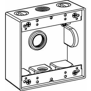 Orbit Industries Weatherproof Outlet Boxes 2 Gang 2 in Metallic 1/2 in 3 Hub