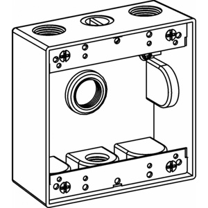 Orbit Industries Weatherproof Outlet Boxes 2 Gang 2 in Metallic 3/4 in 4 Hub