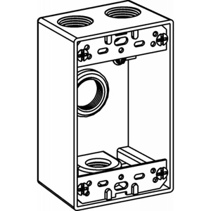 Orbit Industries Weatherproof Outlet Boxes 1 Gang 2 in Metallic 1/2 in 4 Hub