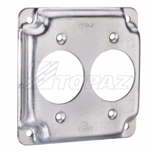 Topaz C2200/C3400 Series 4 Square Industrial Covers (2) 1.60 inch Diameter Hole Galvanized Steel