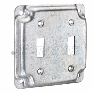 Topaz C2200/C3400 Series 4 Square Industrial Covers 2 Toggle Switch Galvanized Steel