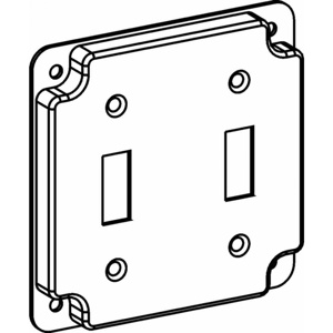 Orbit Industries 4 Square Box Industrial Covers 2 Toggle Switch 1/2 in Raised