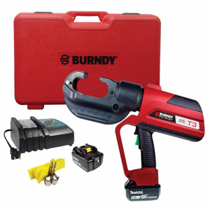 Burndy PATRIOT® T3-Track/Trace/Transmit Battery-actuated Crimpers C-head (Covered) 15 Ton P Dies Cordless