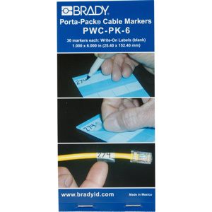 Brady Porta-Pack® PWC Series FR Self-laminating B-292 Permanent Write-on Wire Books [Blank] Vinyl 6 in