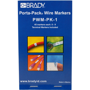 Brady Porta-Pack® PWM Series B-500 Repositionable Wire Marker Books 0 - 9 Vinyl 1.56 in