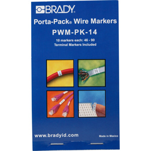 Brady Porta-Pack® PWM Series B-500 Repositionable Wire Marker Books 46 - 90 Vinyl 1.56 in
