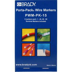 Brady Porta-Pack® PWM Series B-500 Repositionable Wire Marker Books 1 - 90 Vinyl 1.56 in
