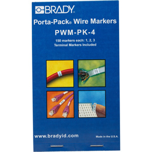 Brady Porta-Pack® PWM Series B-500 Repositionable Wire Marker Books 1, 2, 3 Vinyl 1.56 in