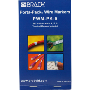 Brady Porta-Pack® PWM Series B-500 Repositionable Wire Marker Books A, B, C Vinyl 1.56 in