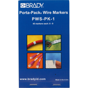 Brady Porta-Pack® PWS Series FR Self-laminating Brady B-292 Permanent Consecutive Number Wire Marker Books <em class="search-results-highlight">0</em> - 9 Vinyl 1.562 in