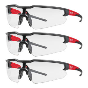 Milwaukee Safety Glasses Anti-scratch Clear 3 Per Pack Black/Red