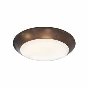 Nora Lighting NLOPAC Surface Mount LED Downlights 120 V 16 W 6 in 4000 K Bronze Dimmable 1050 lm