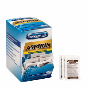 Physicians Care Aspirin Pain Relievers Aspirin 2 per Packet, 50 Packets Per Box