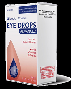 Medic's Choice Lubricating Eye Drops 1/2 oz Polyethylene glycol 400 1%, Tetrahydrozoline HCl 0.05%