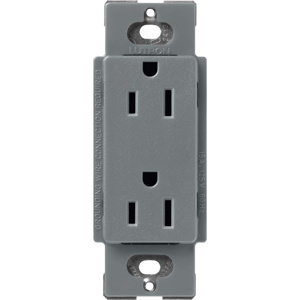 Lutron Duplex Receptacles 15 A 125 V 5-15R Commercial/Residential Satin Colors® Indoor use only Slate