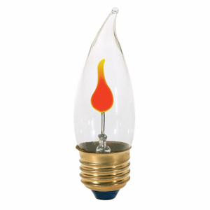 FLICKER GLOW LAMP MED BASE 3W  S3657 SAT