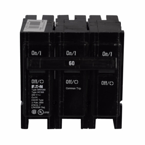 Eaton BR Plug-in Circuit Breakers 60 A 240 VAC 22 kAIC 3 Pole 3 Phase