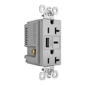 TR20USBAC6GRY 20A125V TR REC FST CHG GRY