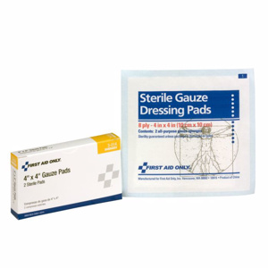First Aid Only® Sterile Gauze Pads 4 x 4 in 2 Pads Per Box *Not Made with Natual Rubber Latex*