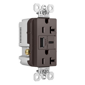 TR20USBAC 20A 125V USBA/C BRN