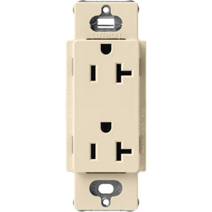 Lutron Duplex Receptacles 20 A 125 V 5-20R Commercial/Residential Satin Colors® Indoor use only Sand