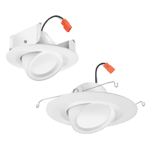 RetroBasics Downlight Adjustable Trim Kit, Switchable LED White, 5/6IN Baffle, Switchable CCT – 2700K, 3000K, 3500K, 4000K, and 5000K, Bronze