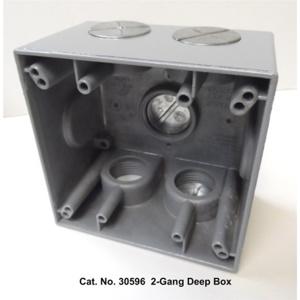 Mulberry Metal Weatherproof Outlet Boxes 2 Gang 2.625 in Metallic 1 in 5 Hub