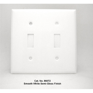 Mulberry Metal Standard Toggle Wallplates 2 Gang White Steel Device