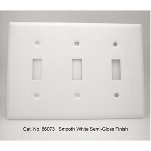 Mulberry Metal Standard Toggle Wallplates 3 Gang White Steel Device