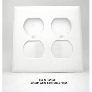 Mulberry Metal Standard Duplex Wallplates 2 Gang White Steel Device