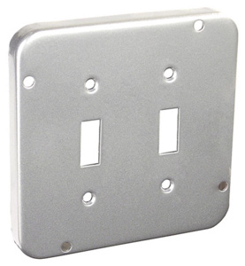 Southwire 4-11/16 Square Box Industrial Covers 2 Toggle Switch 1/2 in Raised