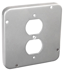 Southwire 4-11/16 Square Box Industrial Covers Duplex Receptacle 1/2 in Raised