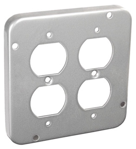 Southwire 4-11/16 Square Box Industrial Covers 2 Duplex Receptacle 1/2 in Raised