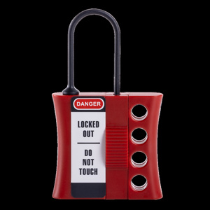 Master Lock Non-conductive Lockout Hasps Locked Out Do Not Touch Black/Red Plastic
